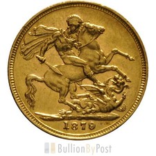 1879 Gold Sovereign - Victoria Young Head - M