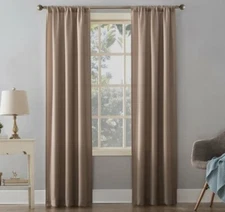 Mainstays Textured Solid Curtain Single Panel, 38" x 95", Taupe