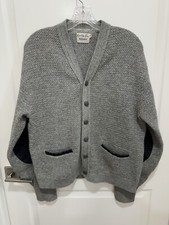 Vintage 60's Cardigan Sweater Quality Line by Arena Kurt Cobain Elbow Pads Lined