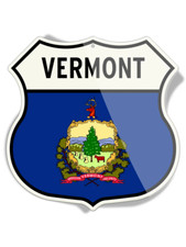 State Flag of Vermont - Shield Shape - Aluminum Sign - Made in the USA