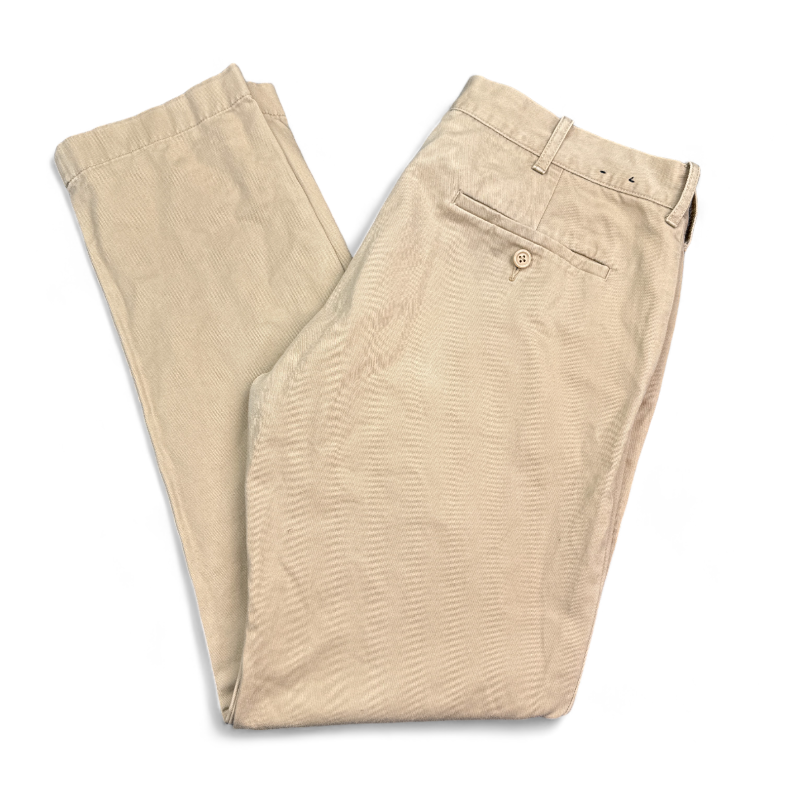 J Crew The Driggs Chino Pants Mens Size 33x32 Tan Khaki Beige Flat Front Casual