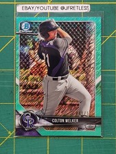 2018 Bowman Chrome Prospects BCP39 Colton Welker Teal Shimmer Refractor 41/125