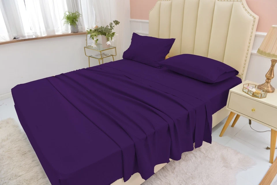 California King Size Bamboo Sheets Set Softer than Egyptian Cotton Deep Pockets - Image 3 of 4