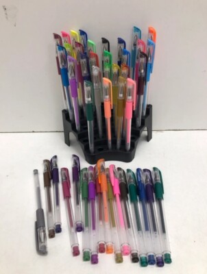 Neu Amazon Basics Qualität Mehrfarbig Gel Stift Set 44 Teile mit Stadionständer