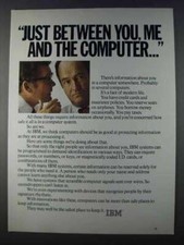 1980 IBM Computers Ad - Just Between You, Me
