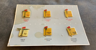 1996 VINTAGE WINTER SUMMER GAMES OLYMPIC PINS 6 Berlin Oslo Helsinki London