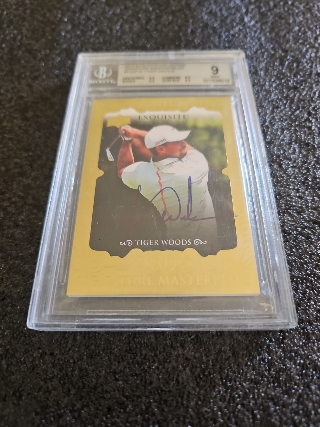 Tiger Woods Autographed Signed BGS 9 Auto 10 2014 Exquisite Collection Masterpieces Auto 