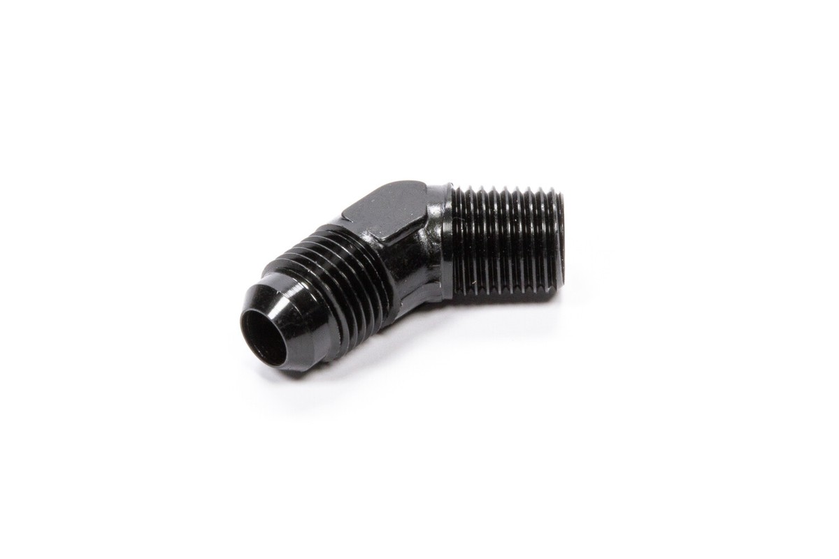 Fragola 482388-BL Black 45° Adapter Fitting - Size -8 X 1/2 MPT Automotive Plumbing Connector