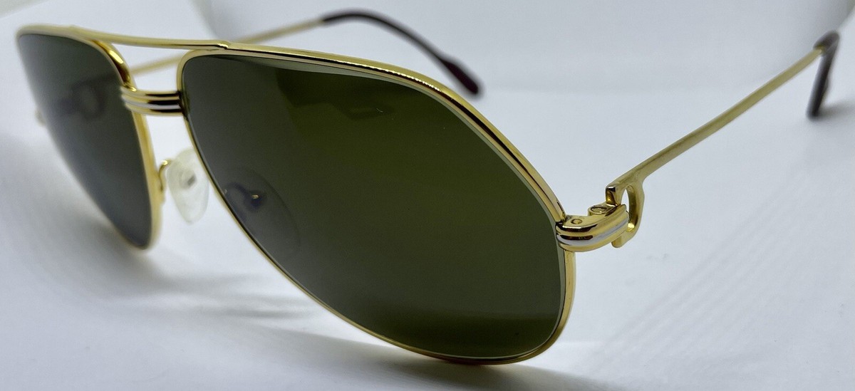 Vintage Mint CARTIER VENDOME LOUIS Gold Aviator SUNGLASSES