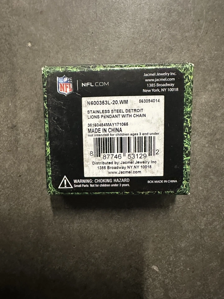 Colgante de acero inoxidable Detroit Lions con cadena Foto 2 de 2