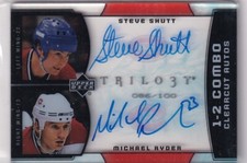 2007-08 Upper Deck Trilogy STEVE SHUTT / MICHAEL RYDER Clearcut DUAL AUTO 86/100
