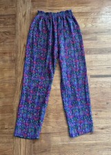 Vintage 80s Diane Freis Floral Sheer Trousers Pants Woman's M