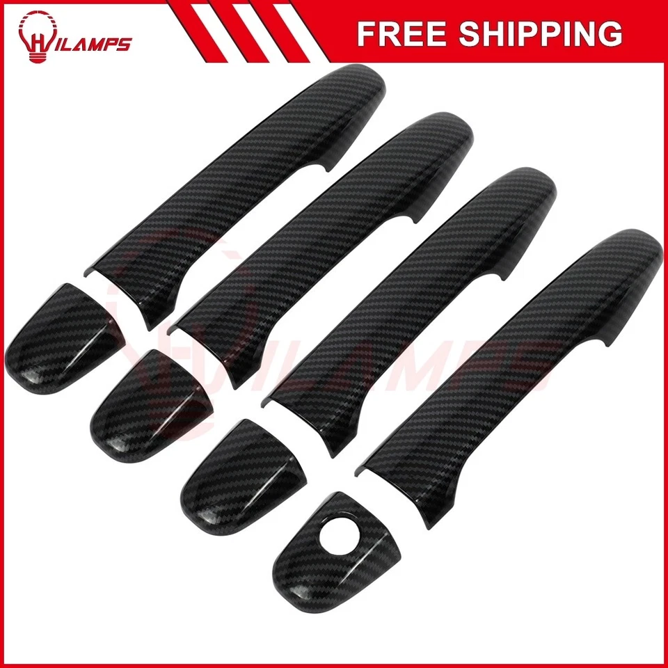 Cubierta de manija de puerta de fibra de carbono delantera trasera izquierda derecha para Subaru WRX STi 2015-21 Foto 3 de 4