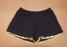 NWT Black Tap Shorts Gold Metallic foil hem elastic waist Dance Child 6x-7