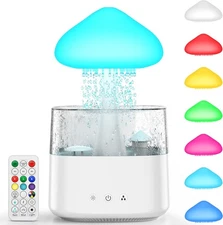 Cloud Humidifiers 450ML Water Drip Mushroom Humidifiers Remote Control 7 Colors