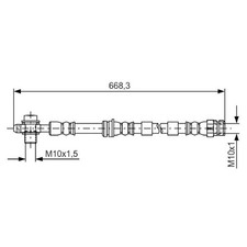 2x Bosch Bremsschlauch vorne 5Q0611701C 21120564