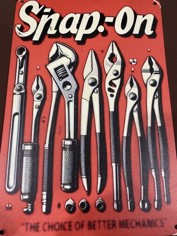 Snap On Tools Vintage 8x12 Sign Man Cave Garage Shop Wall Decor