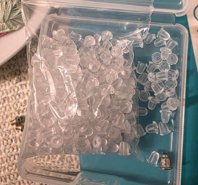 Clear Silicone Ear Safety Back Pads - 300 Small Clutch Backs for Earring Lovers