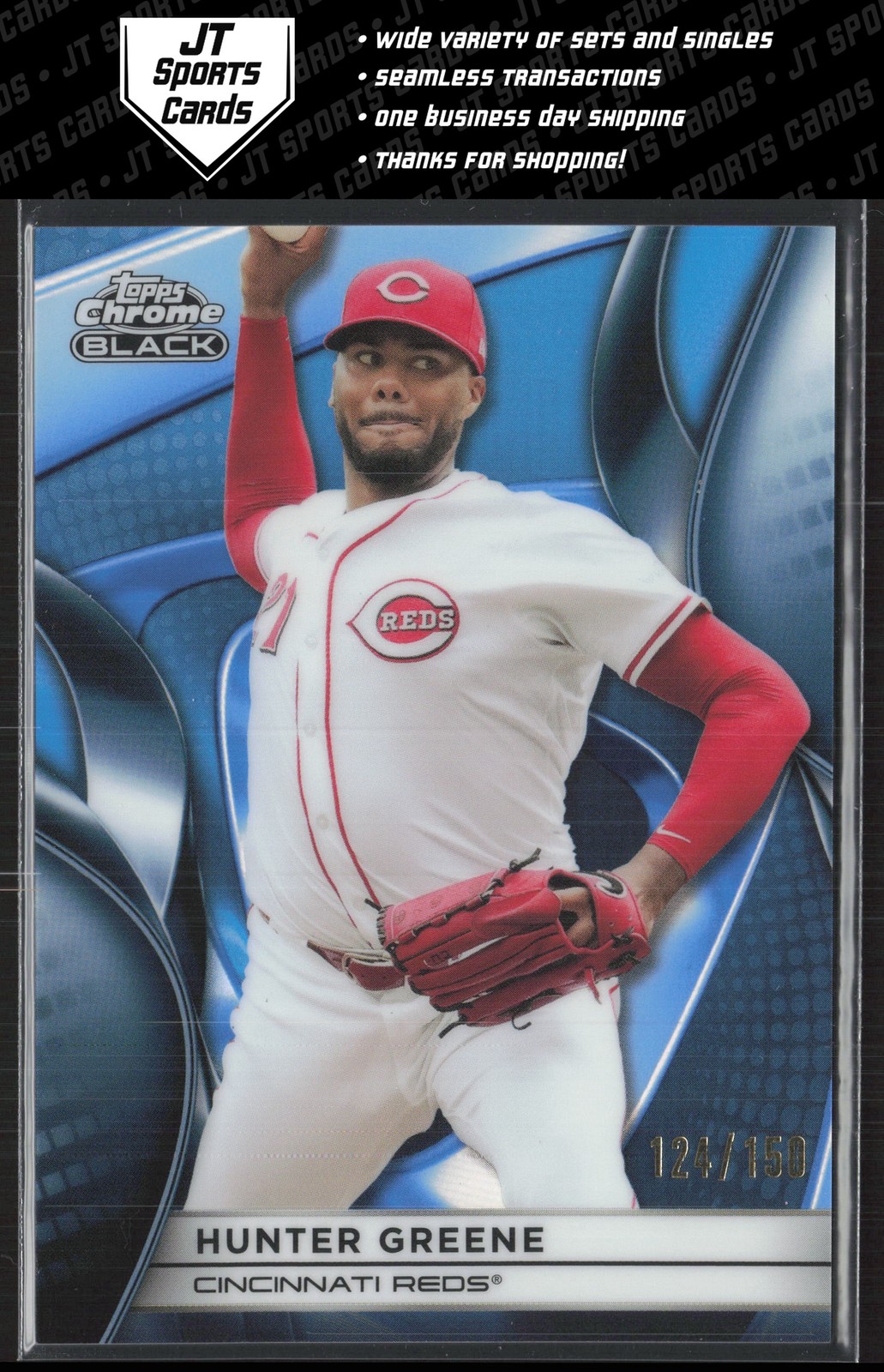 Hunter Greene #10 Baseball Cards 2025 Topps Chrome Black trading card — raw and PSA graded price guide