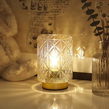 Small Battery Operated Lamp with Timer for Shelf/Bedside/Table Decor,Cordless...