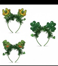  3 St. Patrick's Day LED Lighted Green Garland Headband Party Dress Accessory