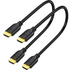 Short HDMI Cable 1 Foot 2-Pack, 4K 1FT HDMI to HDMI Cable High Speed HDMI 2.0