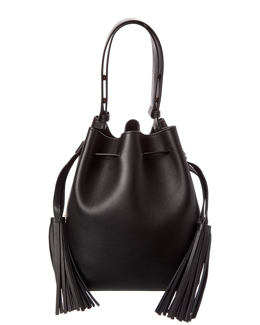 Valentino Vlogo Leather Bucket Bag Women's Black