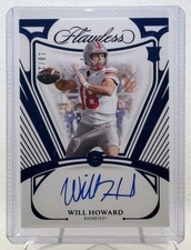 2025 Flawless Will Howard Rookie Gems Signatures SAPPHIRE Auto /15 Gem Card RC