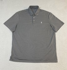 Polo Ralph Lauren Performance Polo Shirt Mens XL Gray Classic Fit White Pony