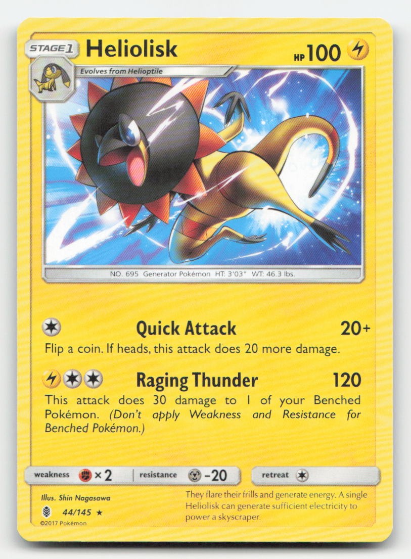 Heliolisk 44/145 Rare Guardians Rising Pokemon Near Mint