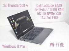Dell Latitude 5330 i5-1245U 16GB RAM 512GB NVMe FHD Win11 Pro Business Notebook