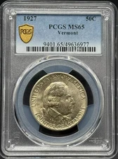 1927 Classic Commemorative Vermont Sesquicentennial PCGS MS-65