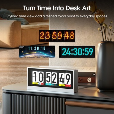 Douk Audio Lab TX7 VU Meter Audio Spectrum Visualizer Desk Clock Display Decor
