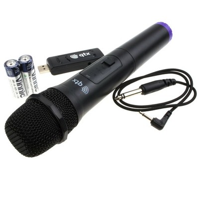 QTX Sound USB Karaoke Funk Mikrofon Handheld UHF 863.2MHz Schwarz 1 Stück