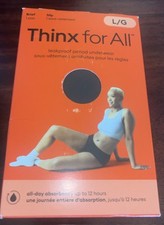 Thinx For All Period Underwear Brief/Slip Sz Large Black Color Leakproof All Day