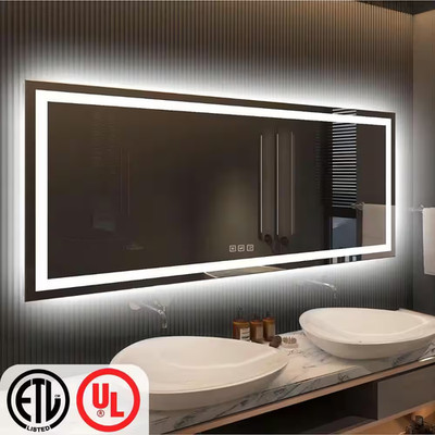 Super Bright 60 In. W X 30 In. H Rectangular Frameless Backlit and Front-Lit LED
