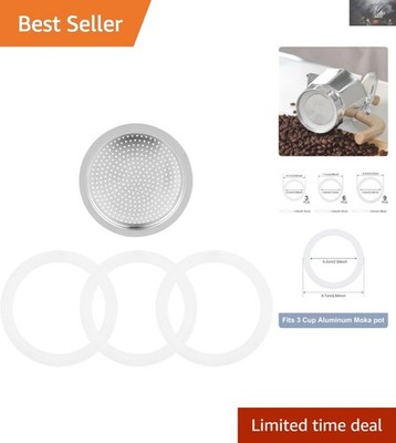 Eco-Friendly 3 Cup Moka Pot Filter & Silicone Gasket Seals -  Quality