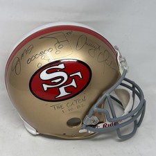 Joe Montana/Dwight Clark San Francisco 49ers Signed Full-Size Helmet Play Draw