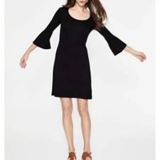 Boden Miriam Tunic Dress Women's 8 Long Black Jersey Bell Sleeve Mini