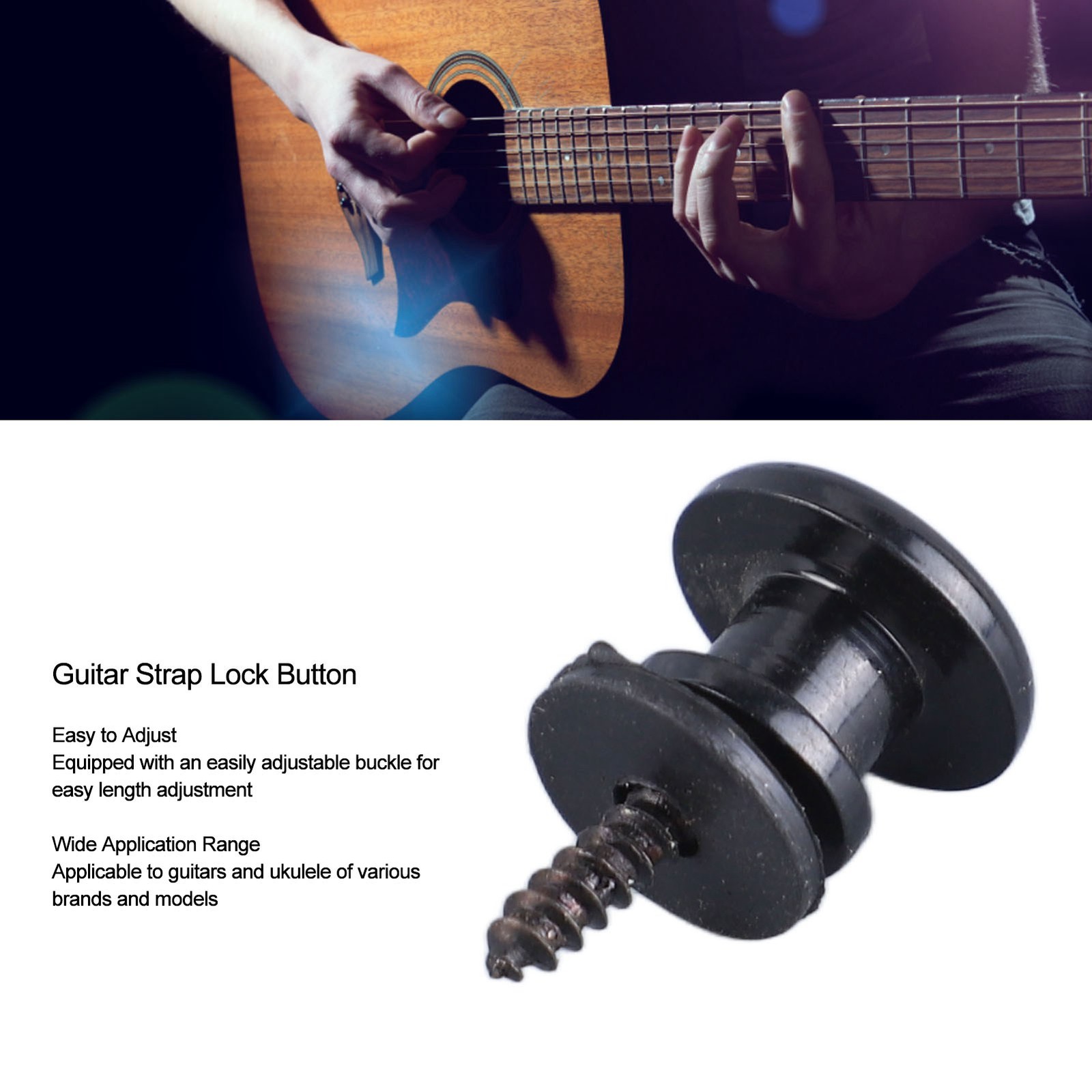 10Pcs Guitar Strap Lock Button Mushroom Style Adjustable Universal Strap Lock