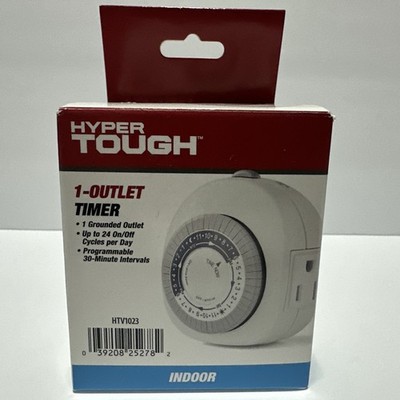 Hyper Tough Programmable Analog Indoor Grounded Timer (15 AMP) 1 Outlet Timing