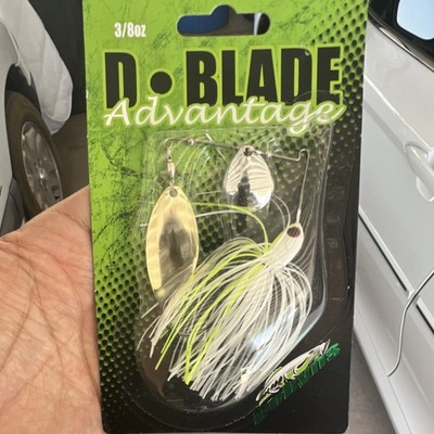 Dobyns Rods D-Blade Advantage Spinnerbait 3/8oz White Chartreuse Mustad Hook