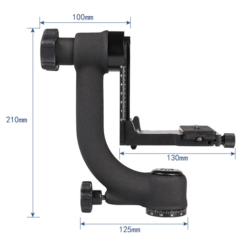 Cámaras DSLR 1/4"" liberación rápida placa de nivel de burbuja cabezal de trípode panorámico 360° Foto 3 de 4