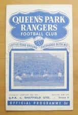 QUEENS PARK RANGERS QPR v SHEFFIELD UNITED 1949/1950 *Good Condition Programme*