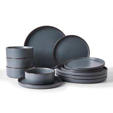 Nebula Ridge Stoneware Dinnerware Sets, Plates and Bowls Sets for 4, 12 Piece...