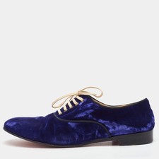 Oxford con lacci in velluto blu Christian Louboutin taglia 38,5