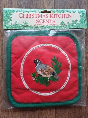 Restposten Vintage 2 x Weihnachten Küchendüfte Topfhalter Untersetzer USA Ente Vogel