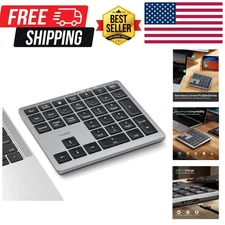 Wireless Number Pad Bluetooth 5.0 & 2.4G Portable Numeric Keyboard, USB-C Rec...