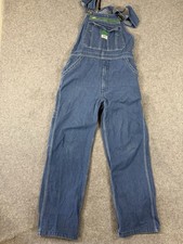 Liberty Denim Carpenter Bib Overalls Men Sz 34X30 Blue Straight Leg Work Cotton