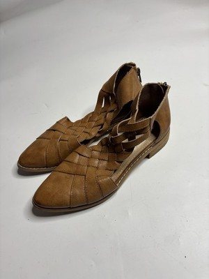 Mi.iM Women s 8 Western Heel Mule Shoe Sandal Braided Faux Leather Heel Coastal